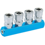 Inline 4 way quick couplings